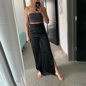 BB Dakota | Satin Pants with Slit